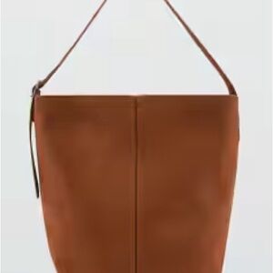 Mango suede leather shopper bag
